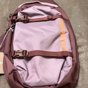 Patagonia Pink and Brown Backpack with Leather Accents